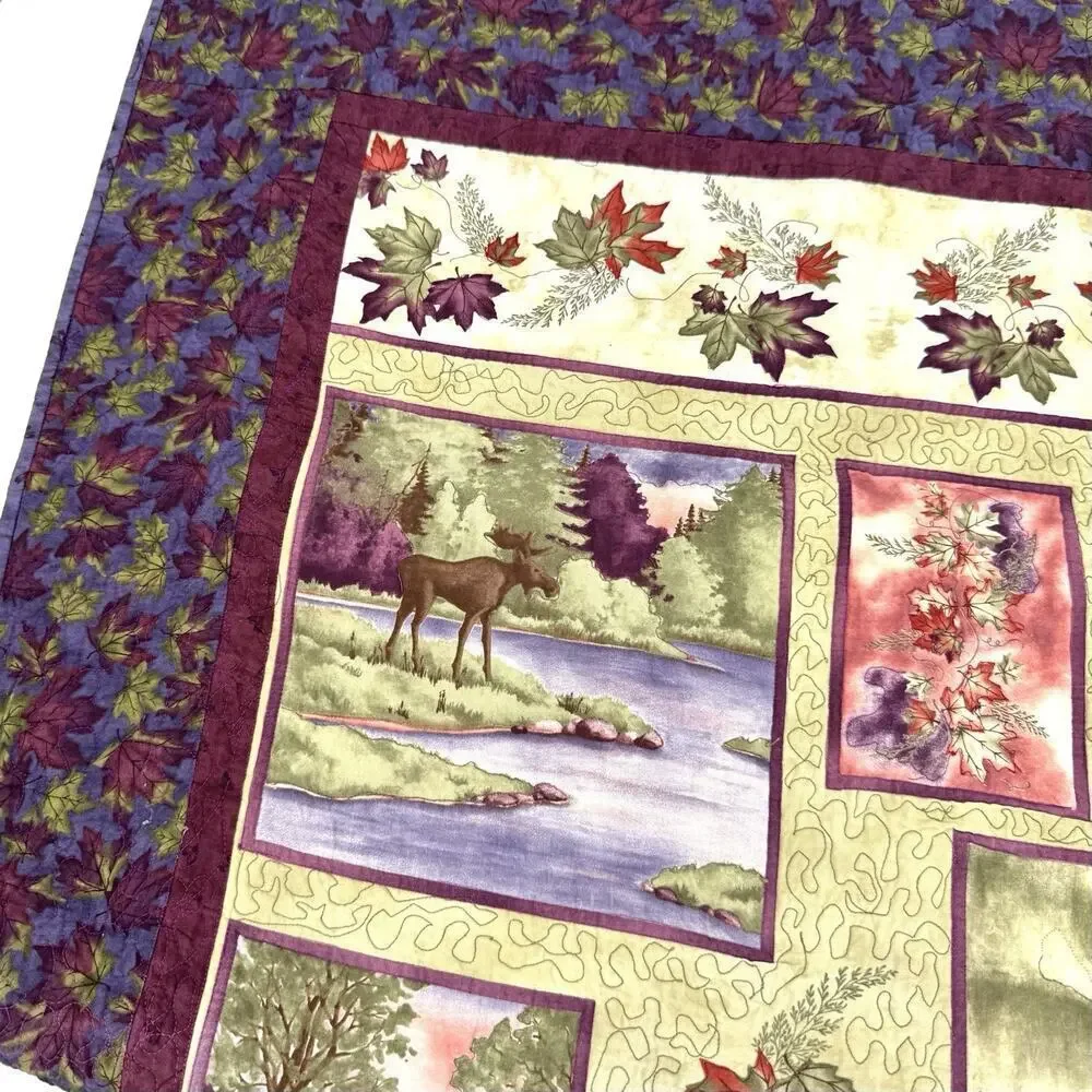 Handmade Lap (Crib) Quilt 51” X 32” Outdoor Themed Farmhouse Cottagecore Cabin